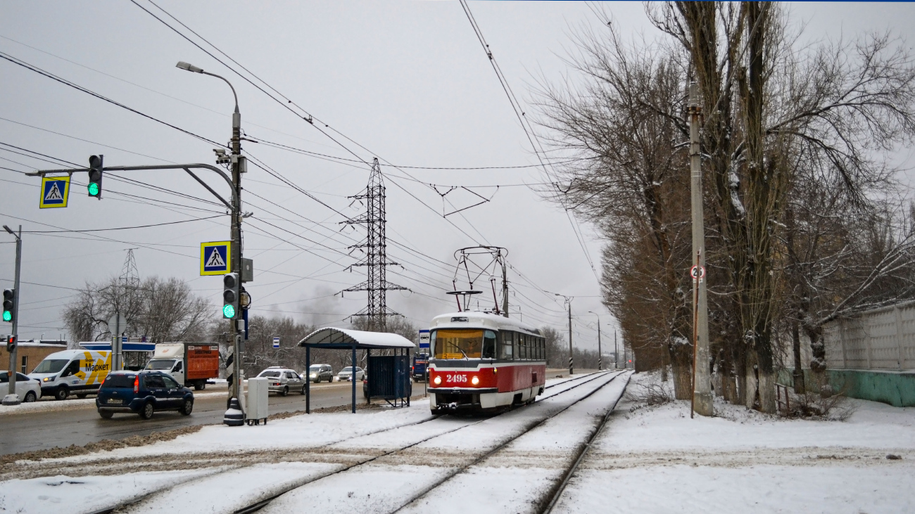 Волгоград, Tatra T3SU (двухдверная) № 2495