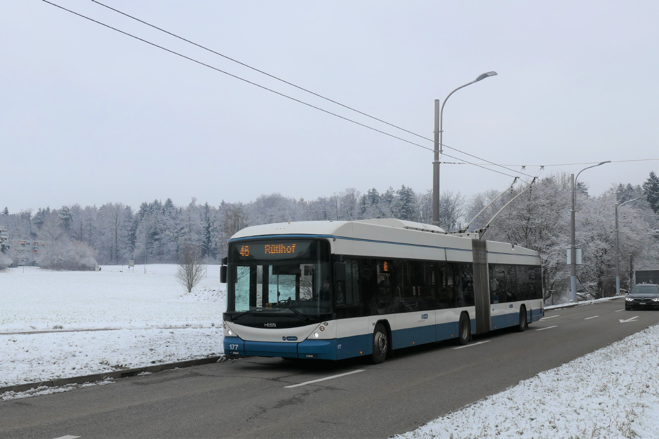 Zurich, Hess SwissTrolley 4 (BGT-N2D) N°. 177