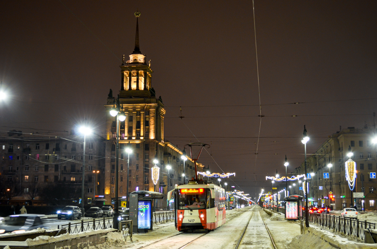 Санкт-Петербург, 71-153 (ЛМ-2008) № 1417; Санкт-Петербург — Трамвайные линии и инфраструктура