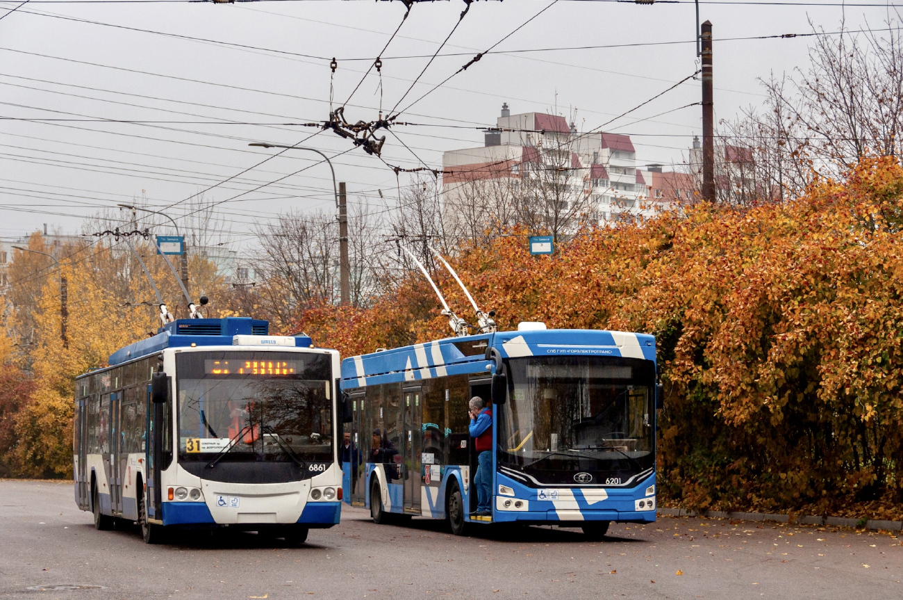 Санкт-Петербург, ВМЗ-5298.01 «Авангард» № 6861; Санкт-Петербург, ПКТС-6281.00 «Адмирал» № 6201