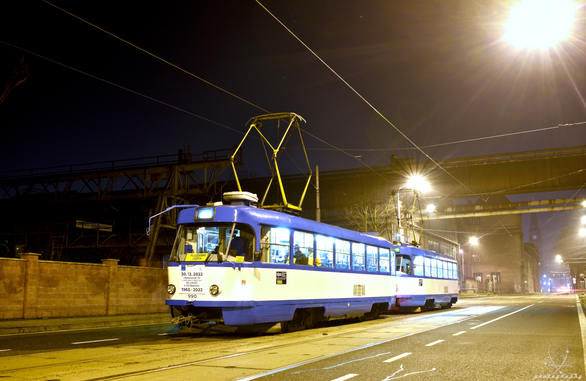 Острава, Tatra T3SUCS № 990; Острава — 30.12.2022 — Прощание с Татрами Т3SU(CS) / ускорителями