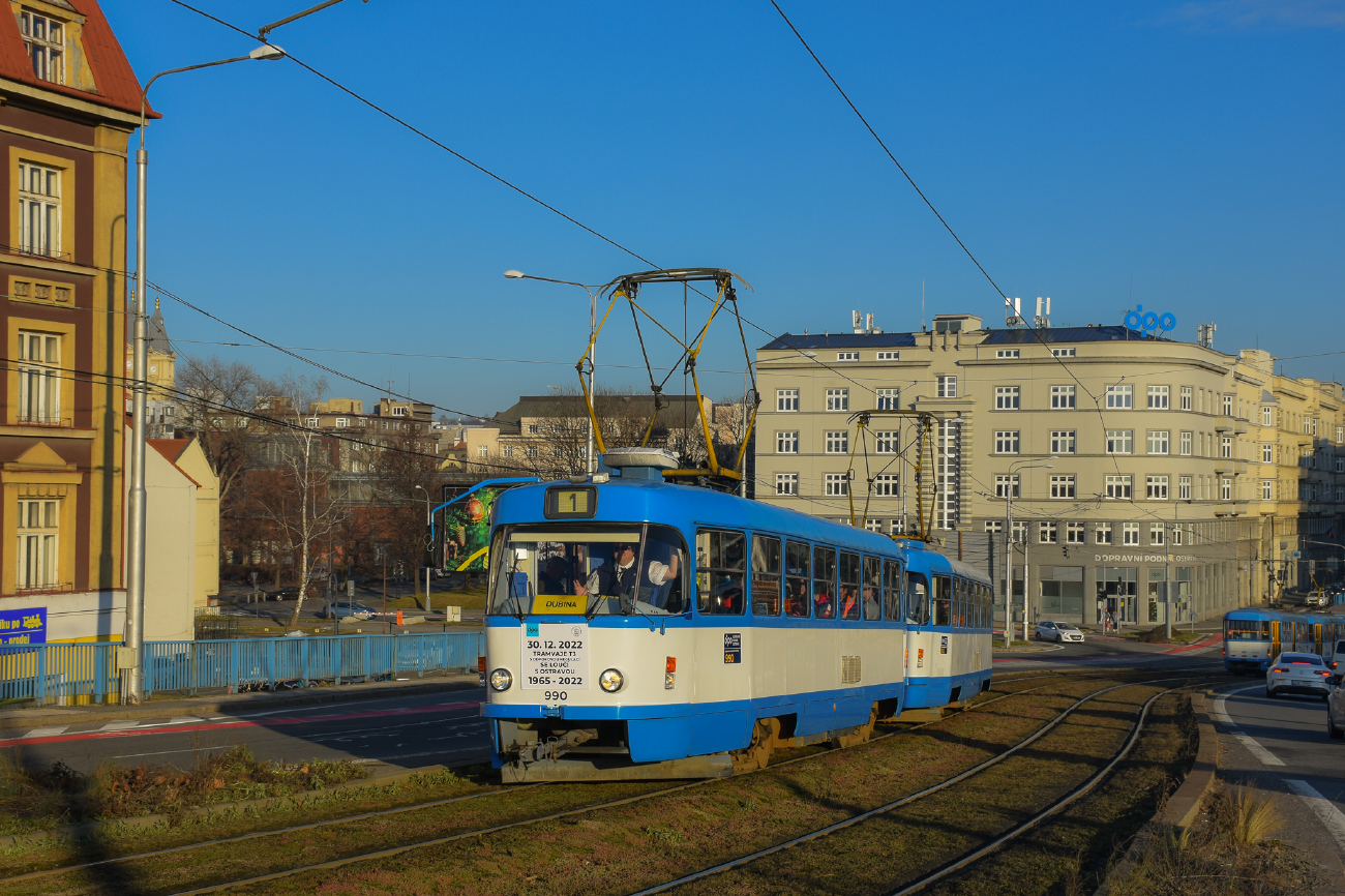 Острава, Tatra T3SUCS № 990; Острава — 30.12.2022 — Прощание с Татрами Т3SU(CS) / ускорителями