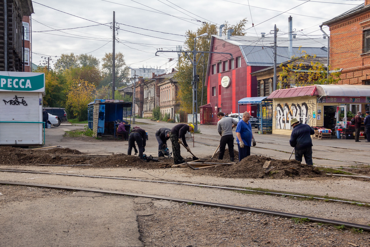 Томск — Ремонты трамвайных путей и контактной сети