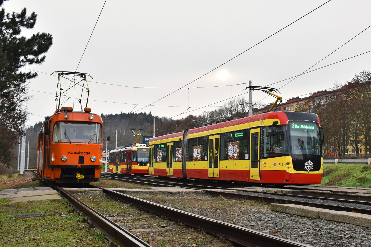 Мост ― Литвинов, Tatra T3SUCS № 263; Мост ― Литвинов, EVO 2 № 321