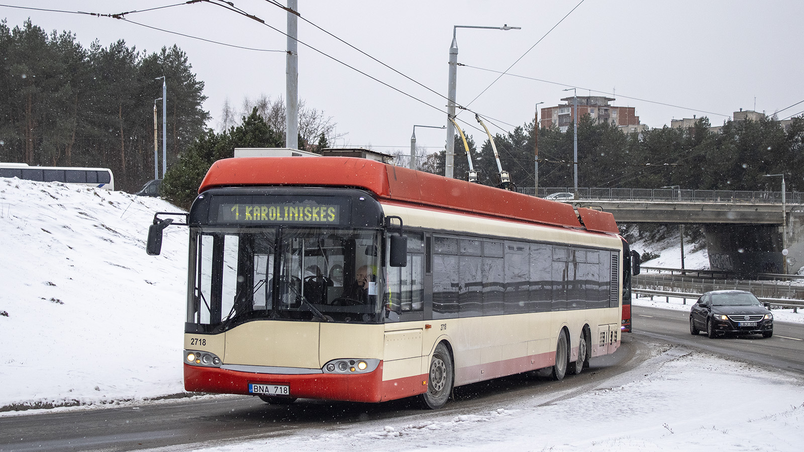 Вильнюс, Solaris Trollino II 15 AC № 2718; Вильнюс — Временные плановые изменения движения