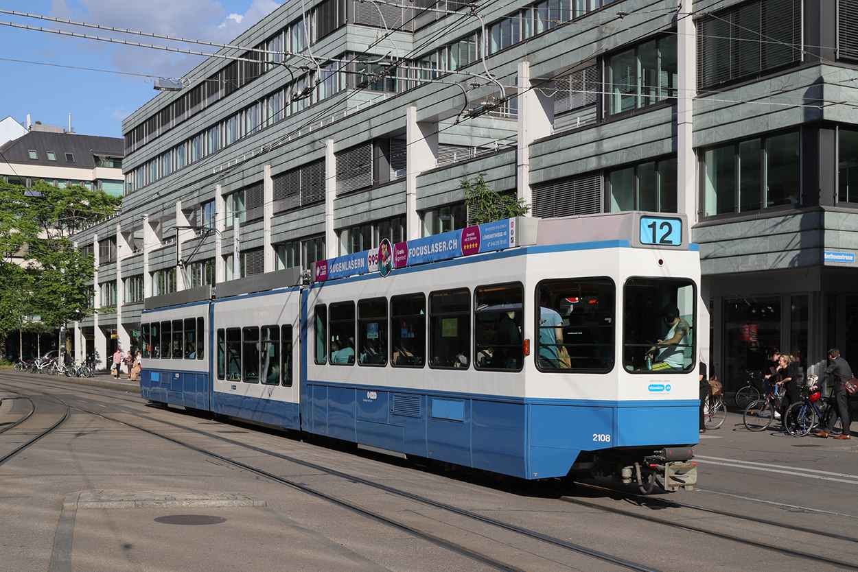 Цюрих, SWP/SIG/ABB Be 4/8 "Tram 2000 Sänfte" № 2108