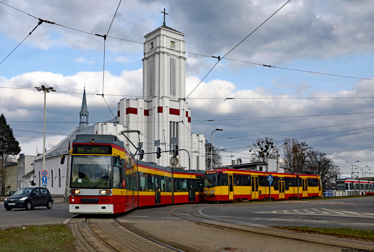 Лодзь, Duewag MGT6D № 1051; Лодзь, Duewag M8CN № 2997