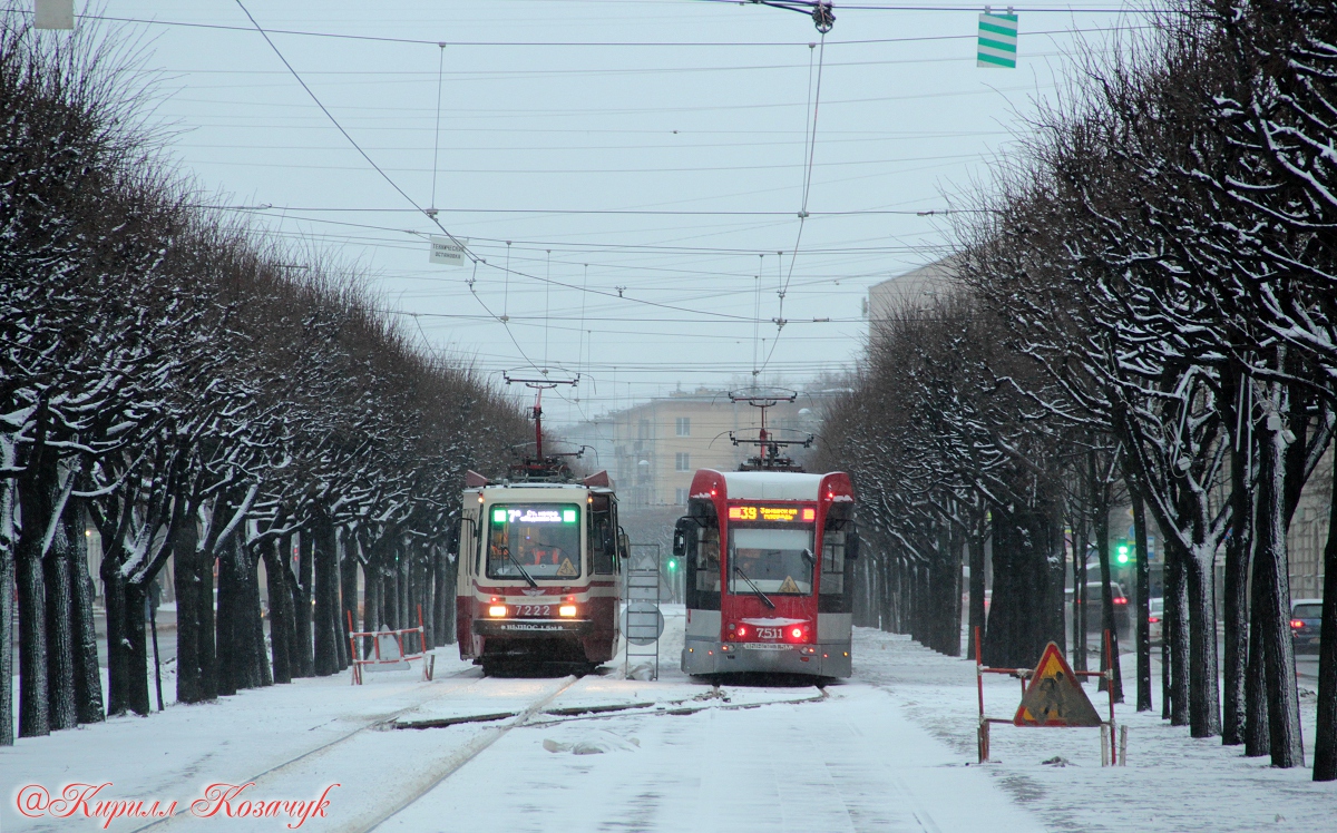 Санкт-Петербург, ТС-77 № 7222; Санкт-Петербург, 71-301 № 7511