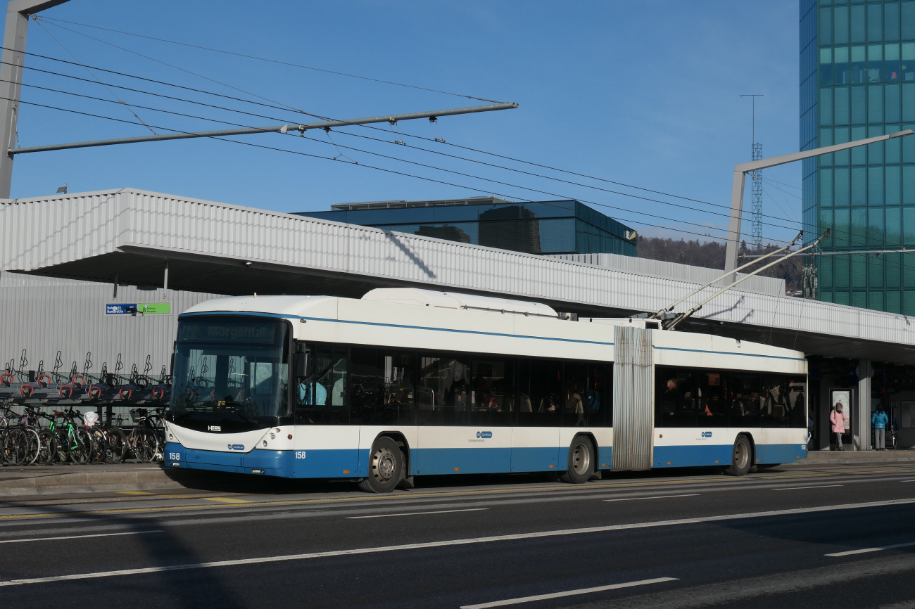 Zurich, Hess SwissTrolley 3 (BGT-N2C) Br. 158