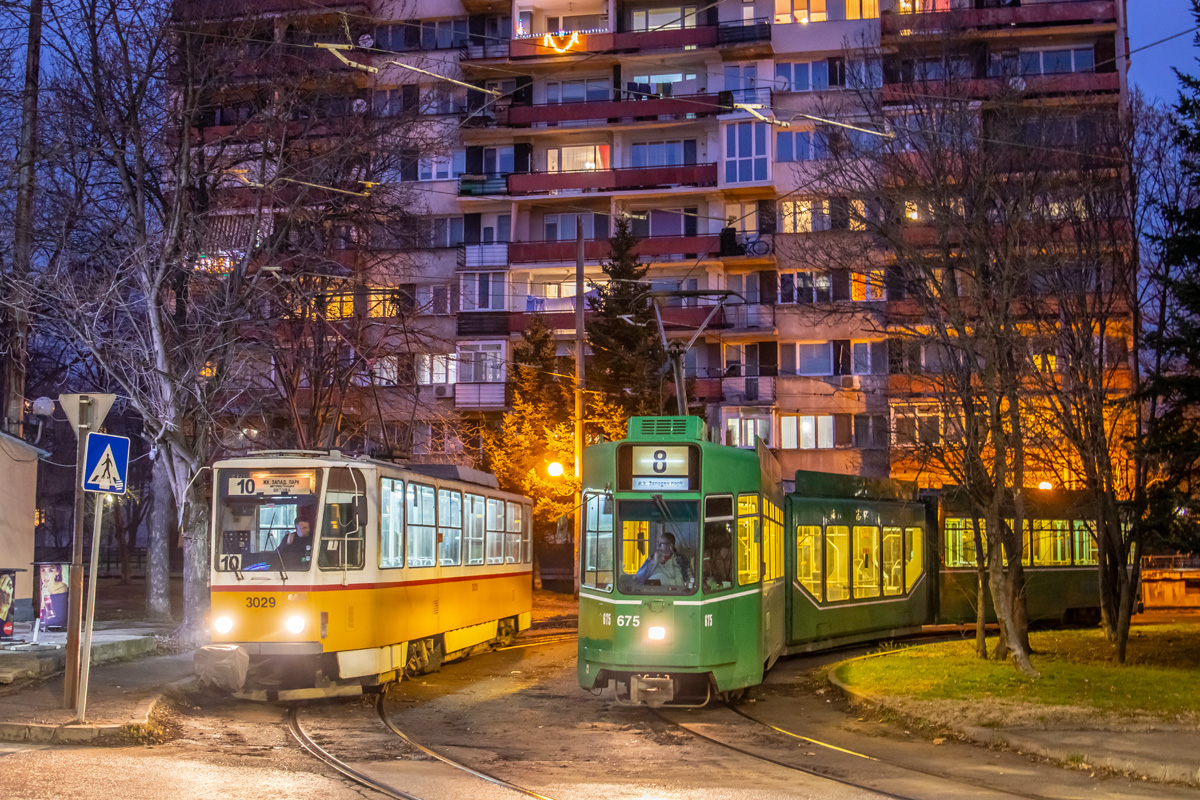 София, Tatra T6A2B № 3029; София, Schindler/Siemens Be 4/6 S № 675