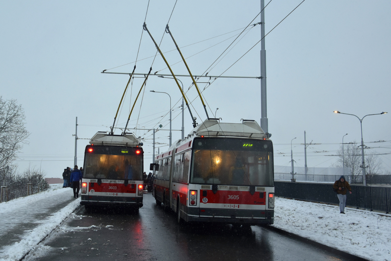 Брно, Škoda 22Tr № 3605; Брно, Škoda 22Tr № 3603; Брно — Прощание с троллейбусами Škoda 22Tr