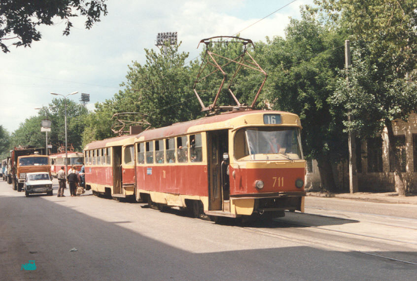 Самара, Tatra T3SU (двухдверная) № 711; Самара — Исторические фотографии — Трамвай и Троллейбус (1992-2000)