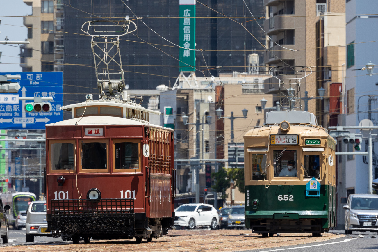 Хиросима, Hiroshima 100 series "Taisho" № 101; Хиросима, Hiroshima 650 series № 652