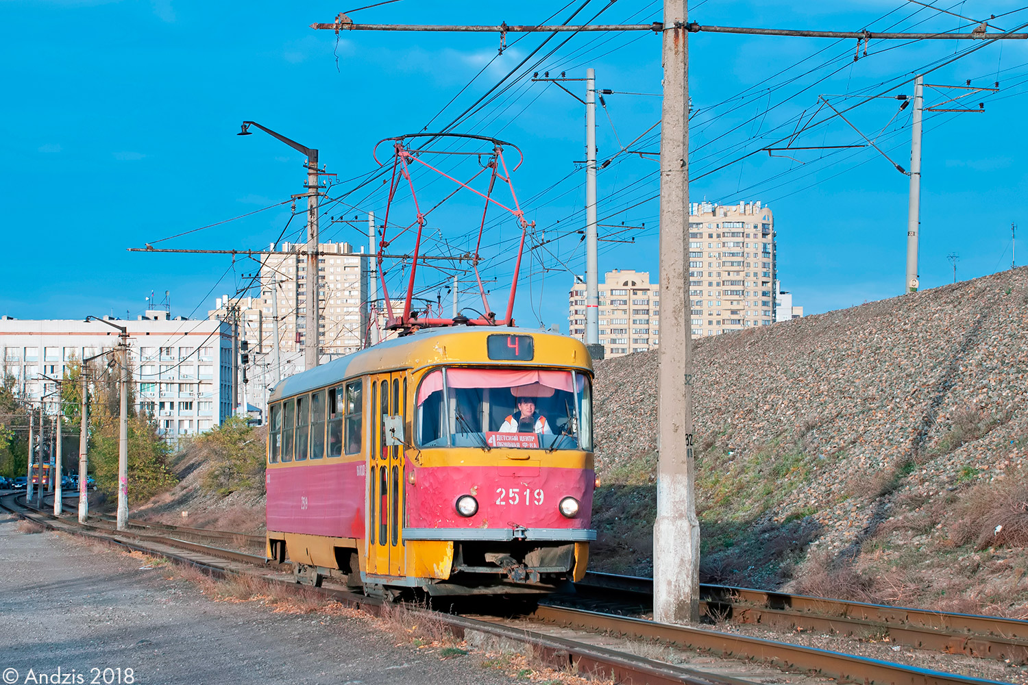 Волгоград, Tatra T3SU (двухдверная) № 2519