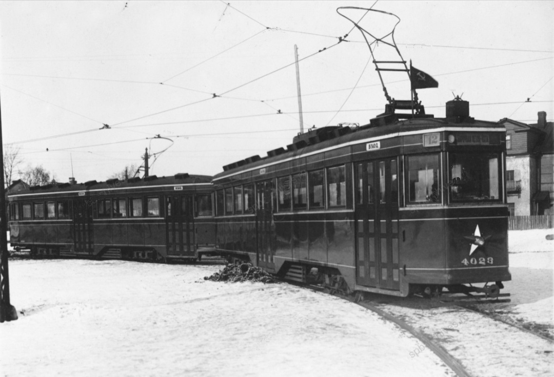 Санкт-Петербург, ЛМ-33 № 4023; Санкт-Петербург — Исторические фотографии трамвайных вагонов; Санкт-Петербург — Новые трамвайные вагоны
