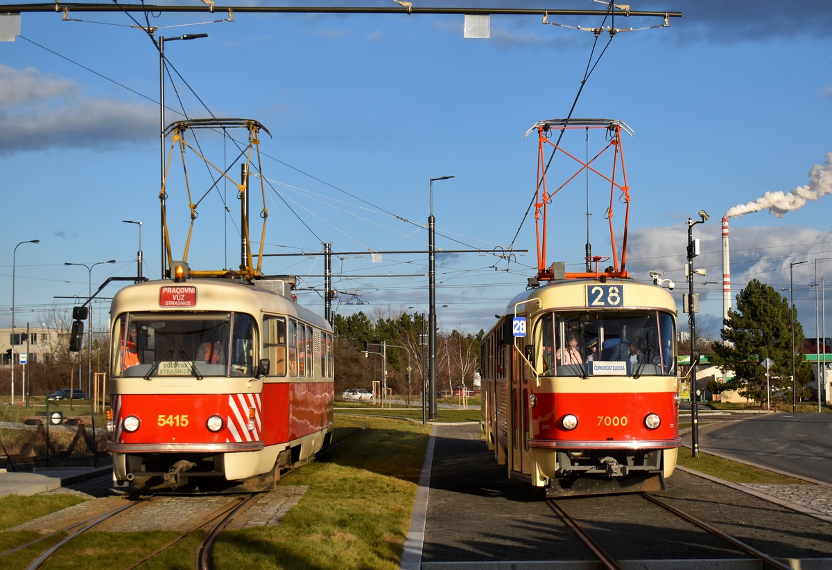 Praha, Tatra T3M № 5415; Praha, Tatra K2 № 7000