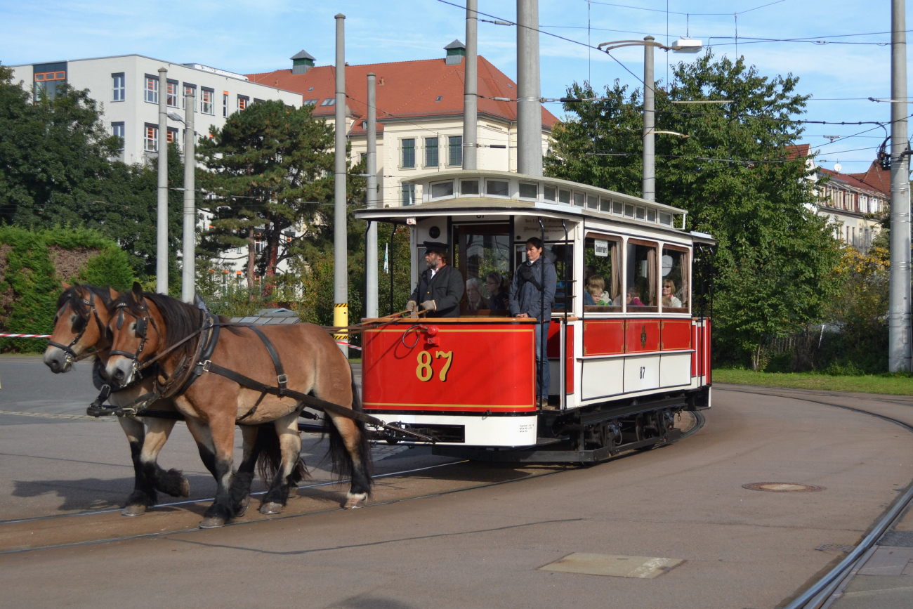 Drezno, Dresden 2-axle trailer car Nr 87 (251 301); Drezno — 140th anniversary of Dresden trams (29-30.09.2012)