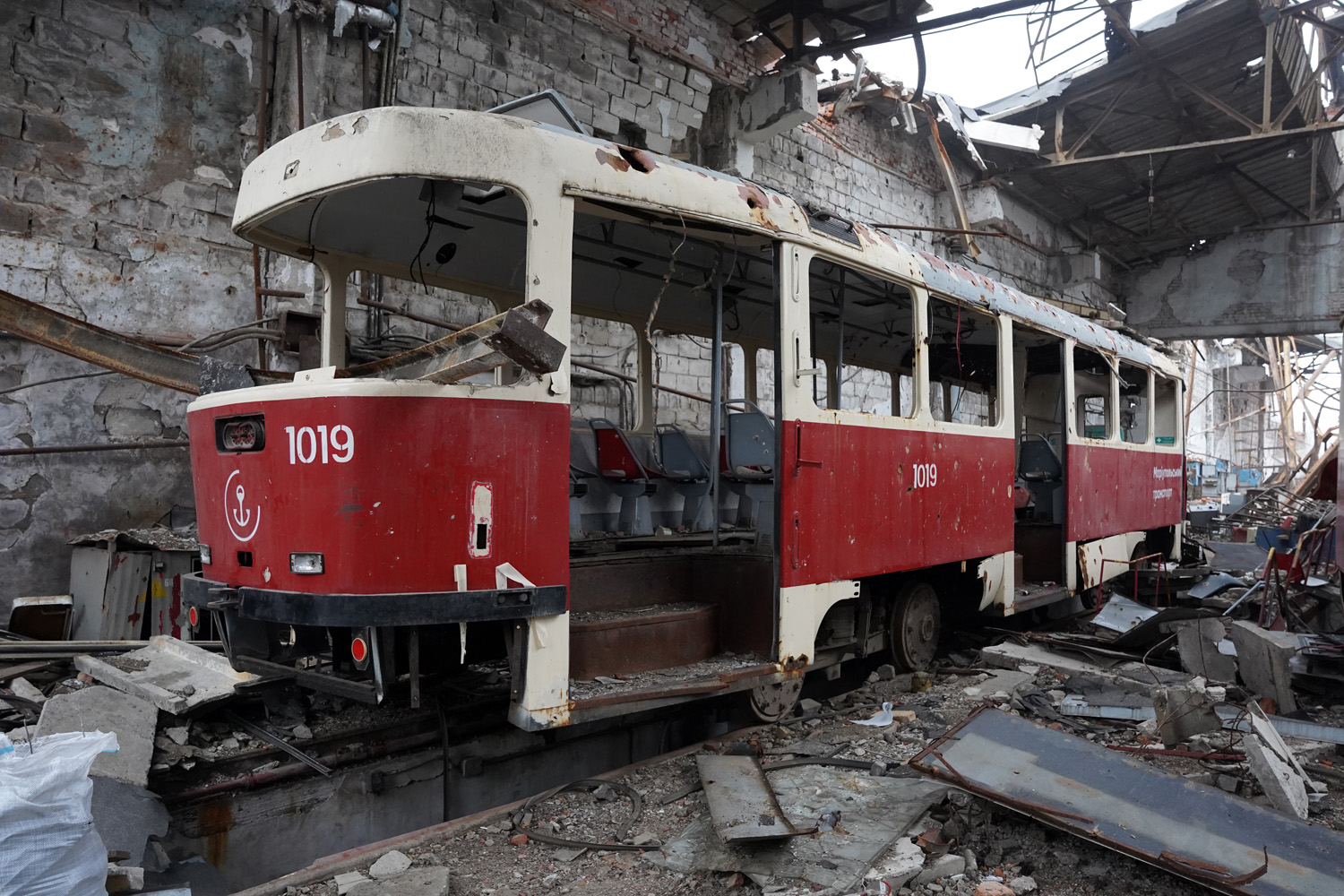 Мариуполь, Tatra T3SUCS № 1019; Мариуполь — Последствия боевых действий 24.02.2022—20.05.2022