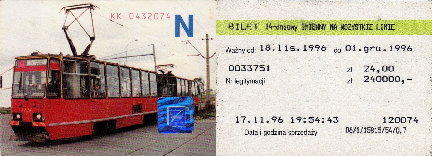 Лодзь, Konstal 805Na № 1436; Лодзь — Проездные документы
