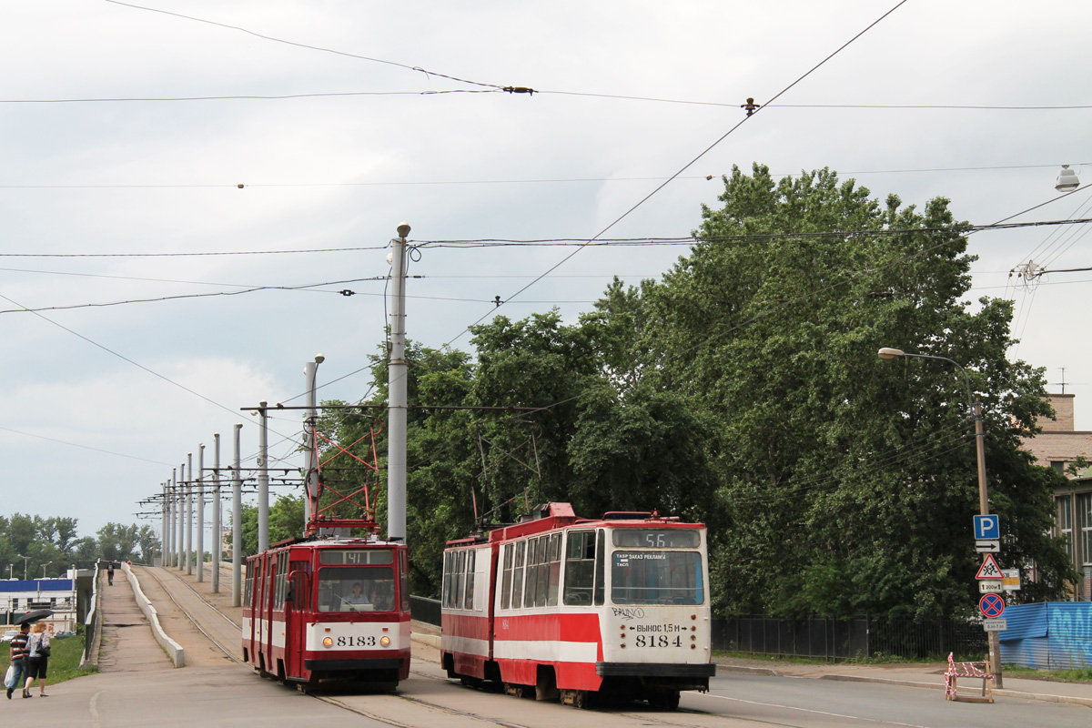 Санкт-Петербург, ЛВС-86К № 8183; Санкт-Петербург, ЛВС-86К № 8184; Санкт-Петербург — Разные фотографии; Санкт-Петербург — Трамвайные линии и инфраструктура