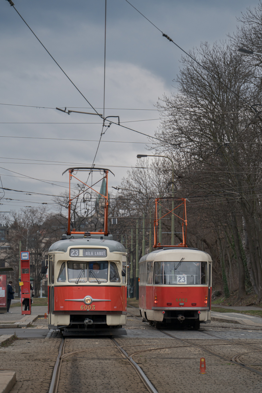 Прага, Tatra T2R № 6003; Прага, Tatra T3 № 6892