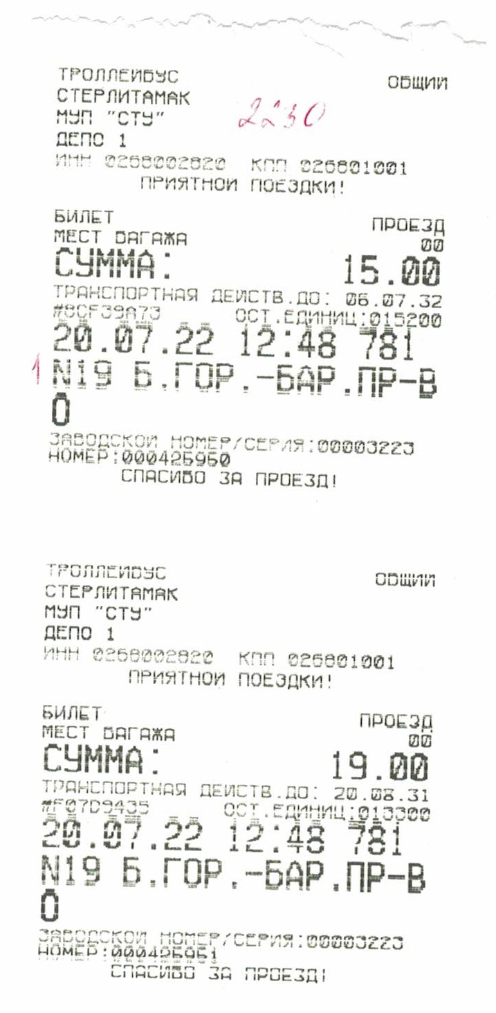 Стерлитамак — Проездные документы