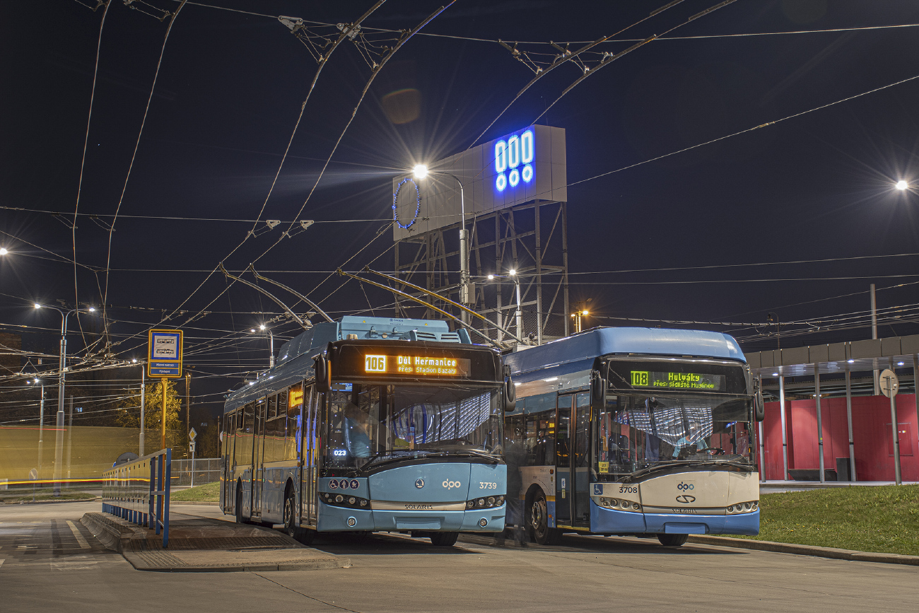 Ostrava, Škoda 26Tr Solaris III č. 3739; Ostrava, Solaris Trollino III 12 AC č. 3708