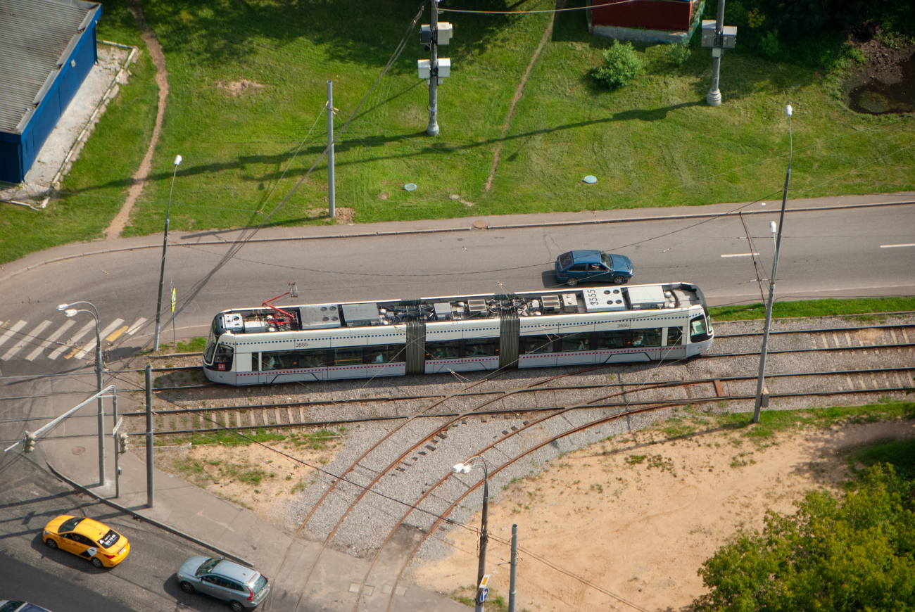 Москва, 71-414 (Pesa Fokstrot) № 3555; Москва — Виды с высоты Москва, 71-414 (Pesa Fokstrot) № 3555; Москва — Виды с высоты