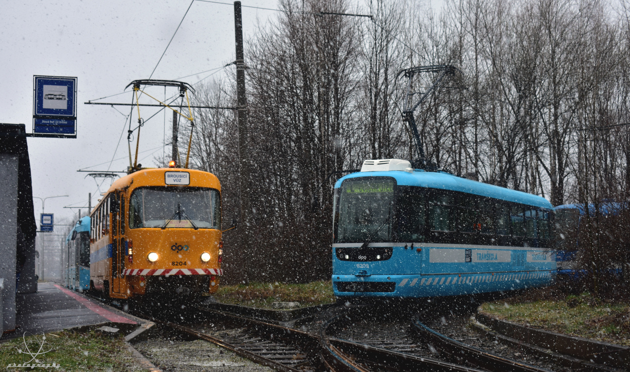 Острава, Tatra T3 № 8204; Острава, Tatra T3R.EV № 8209