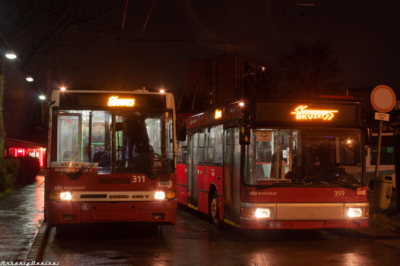 Будапеща, Ikarus 435.81F № 311; Будапеща, Gräf & Stift J09 NGE152 № 359; Будапеща — Разные фотографии