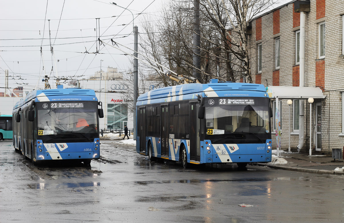 Санкт-Петербург, Тролза-5265.08 «Мегаполис» № 6056; Санкт-Петербург, Тролза-5265.08 «Мегаполис» № 6017; Санкт-Петербург — Конечные станции и разворотные кольца