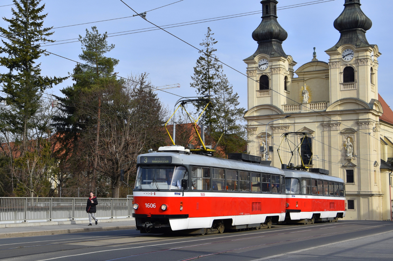Брно, Tatra T3G № 1606; Брно, Tatra T3G № 1608