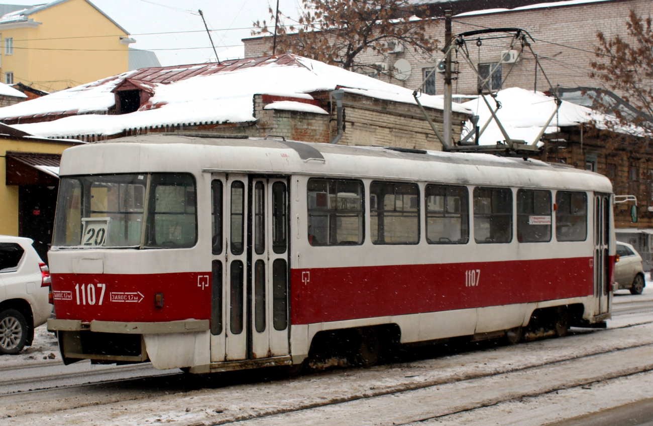 Самара, Tatra T3SU (двухдверная) № 1107; Самара — Конечные станции и кольца (трамвай)