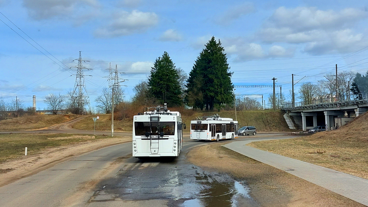 Витебск, МАЗ-203Т70 № 244; Витебск, МАЗ-203Т70 № 243; Витебск — Новые трамваи и троллейбусы с завода; Жодино — Разные фотографии