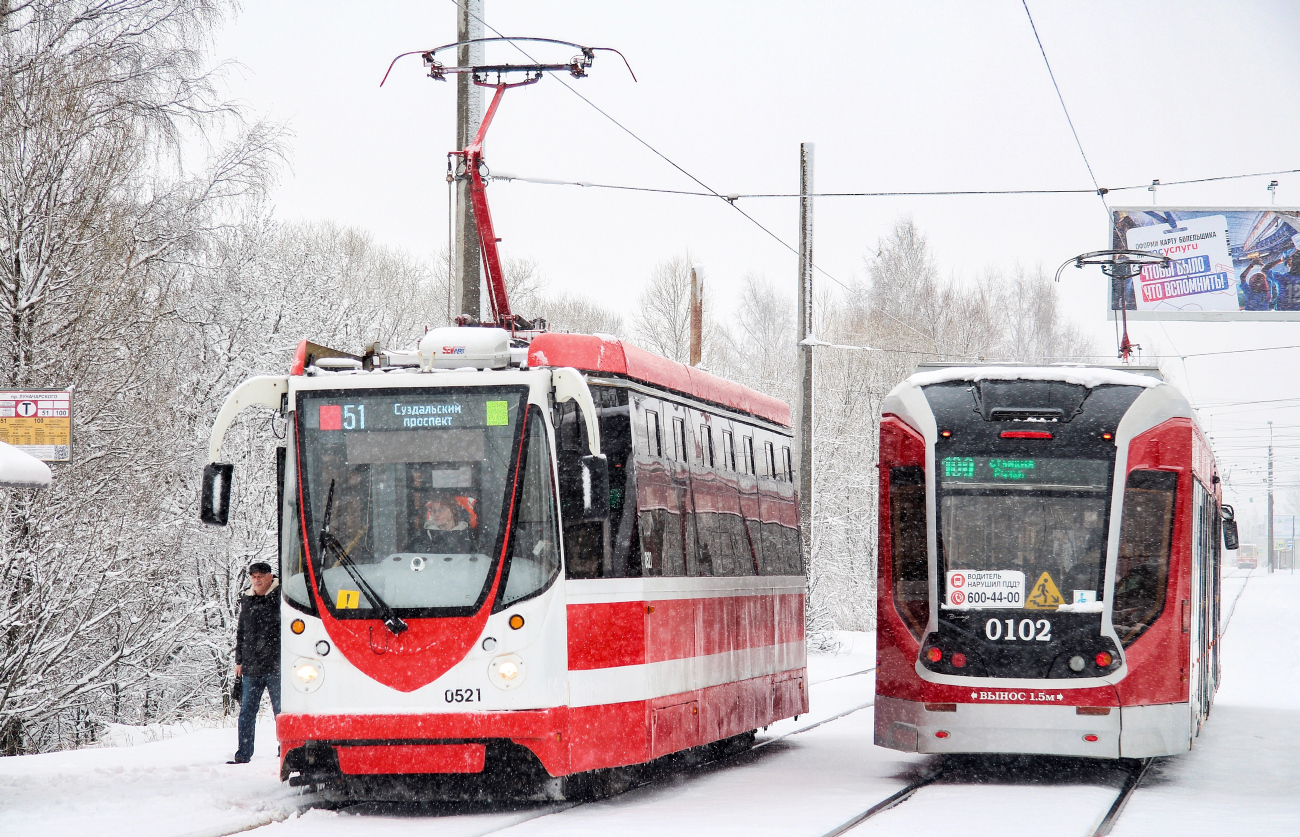 Санкт-Петербург, 71-134А (ЛМ-99АВН) № 0521; Санкт-Петербург, 71-931 «Витязь» № 0102