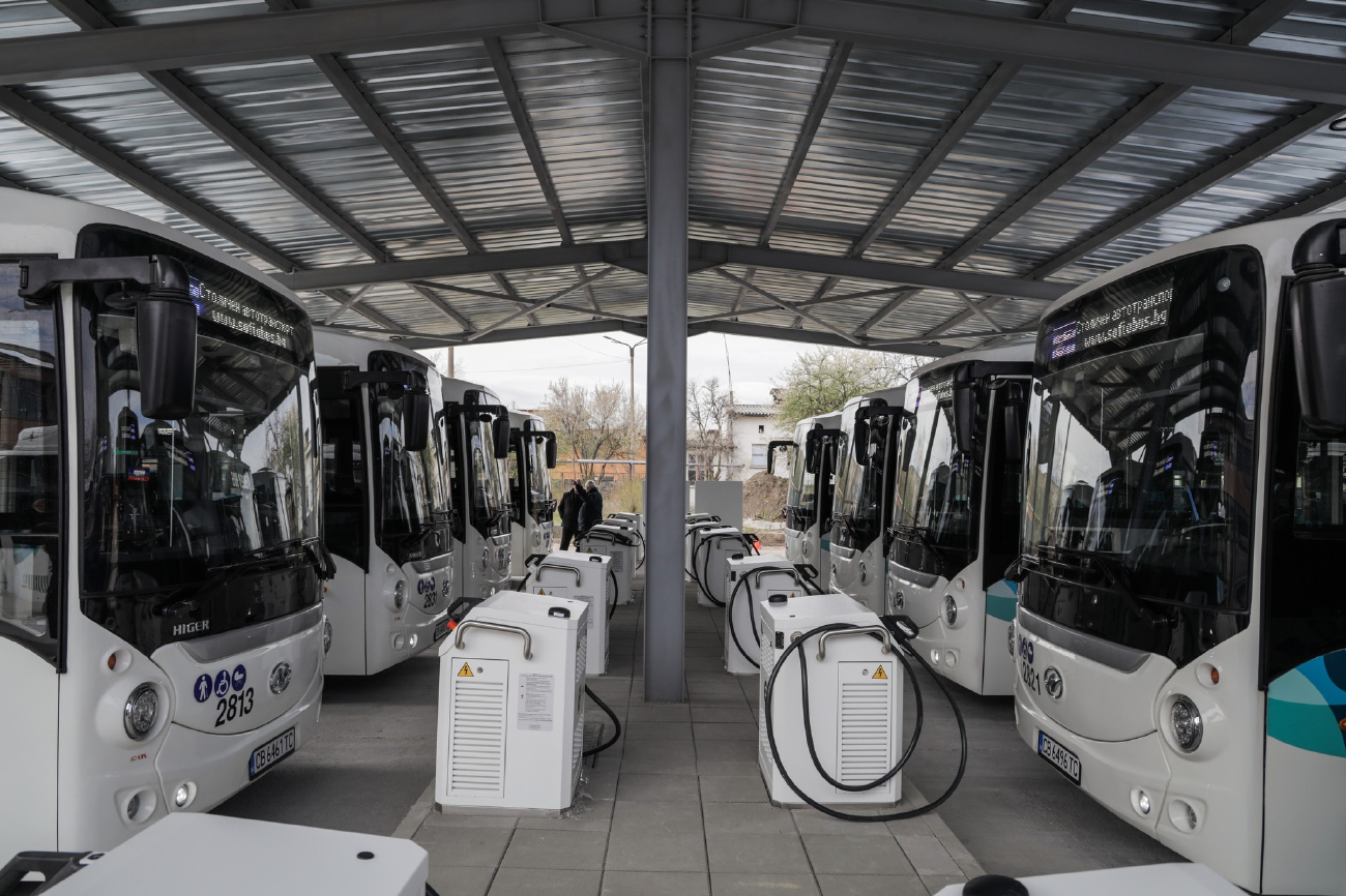 София — Електробусен транспорт — Зарядни станции; София — Презентация новых электробусов "Higer KLQ6832GEV" — 31.03.2023