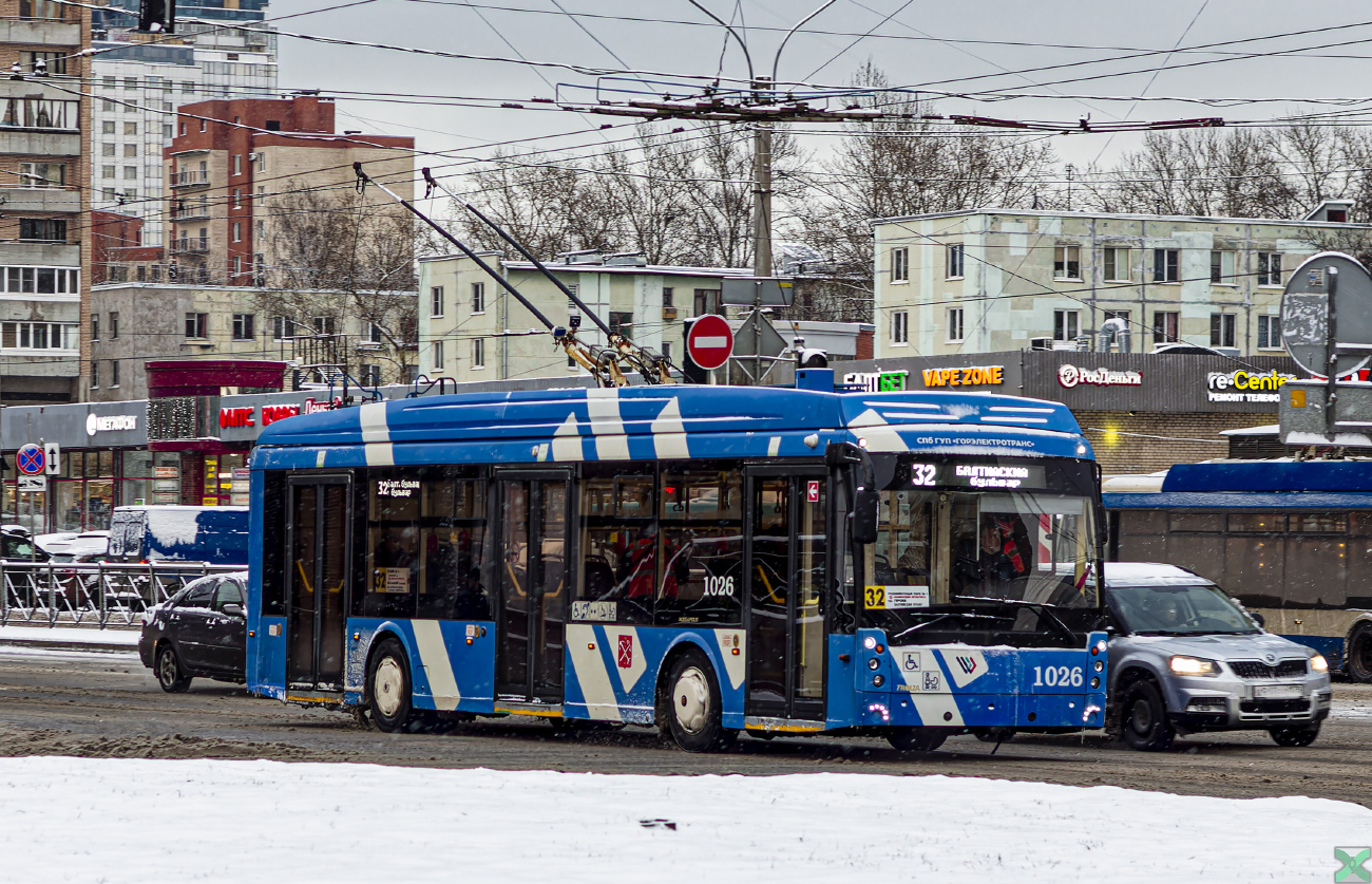 Санкт-Петербург, Тролза-5265.08 «Мегаполис» № 1026 Санкт-Петербург, Тролза-5265.08 «Мегаполис» № 1026