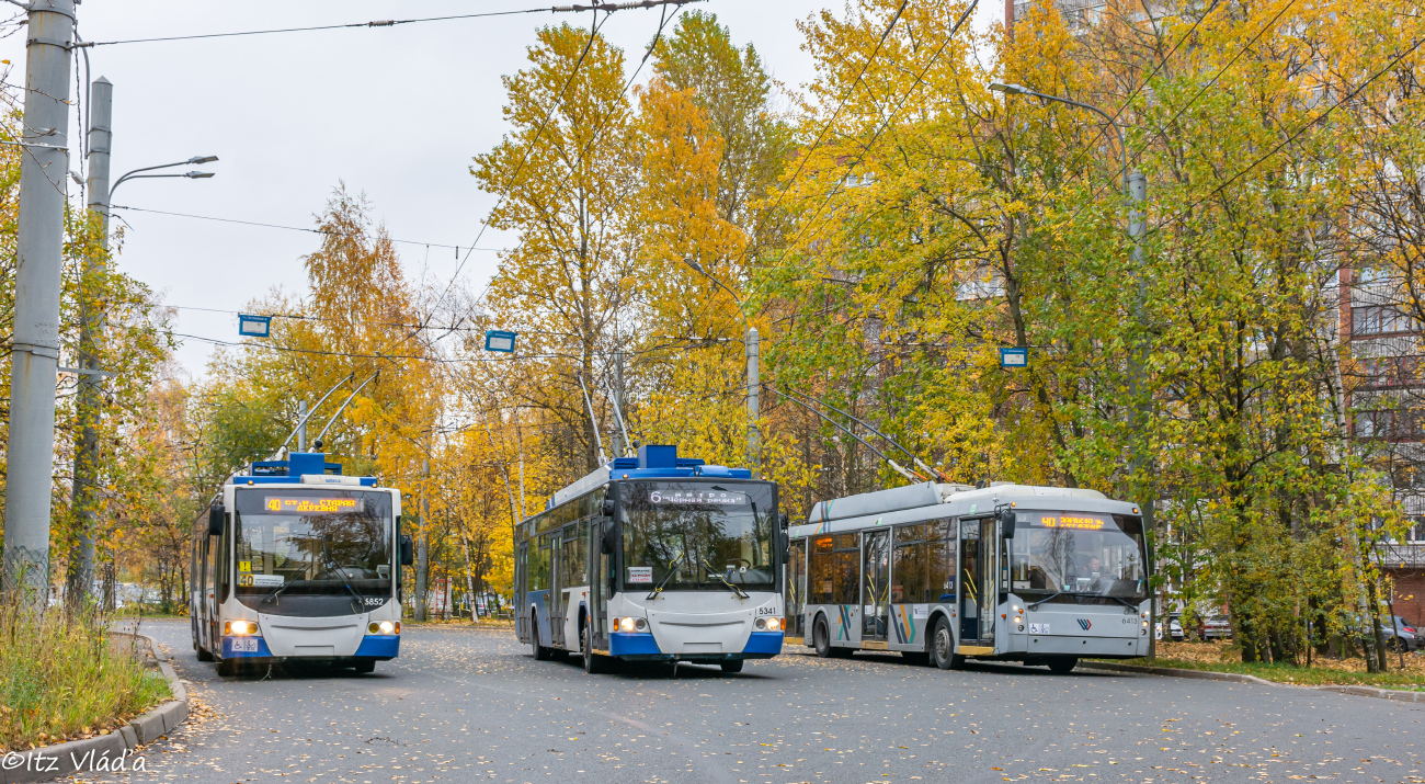 Sankt-Peterburg, VMZ-5298.01 “Avangard” № 6852; Sankt-Peterburg, VMZ-5298.01 “Avangard” № 5341; Sankt-Peterburg, Trolza-5265.00 “Megapolis” № 6413