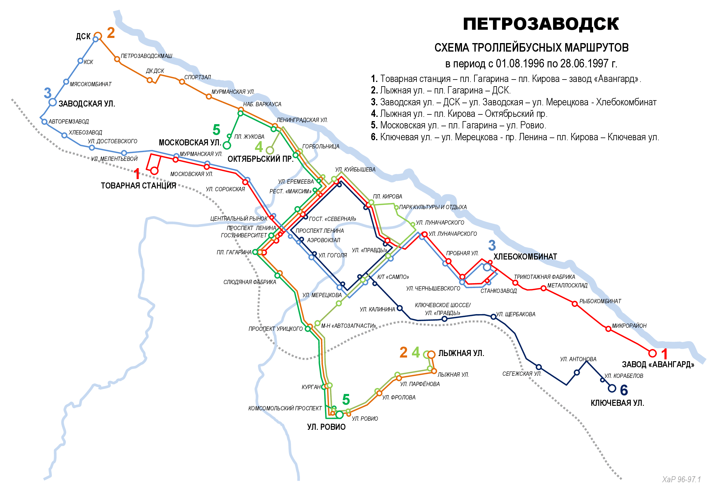Petrozavodsk — Historical route diagrams