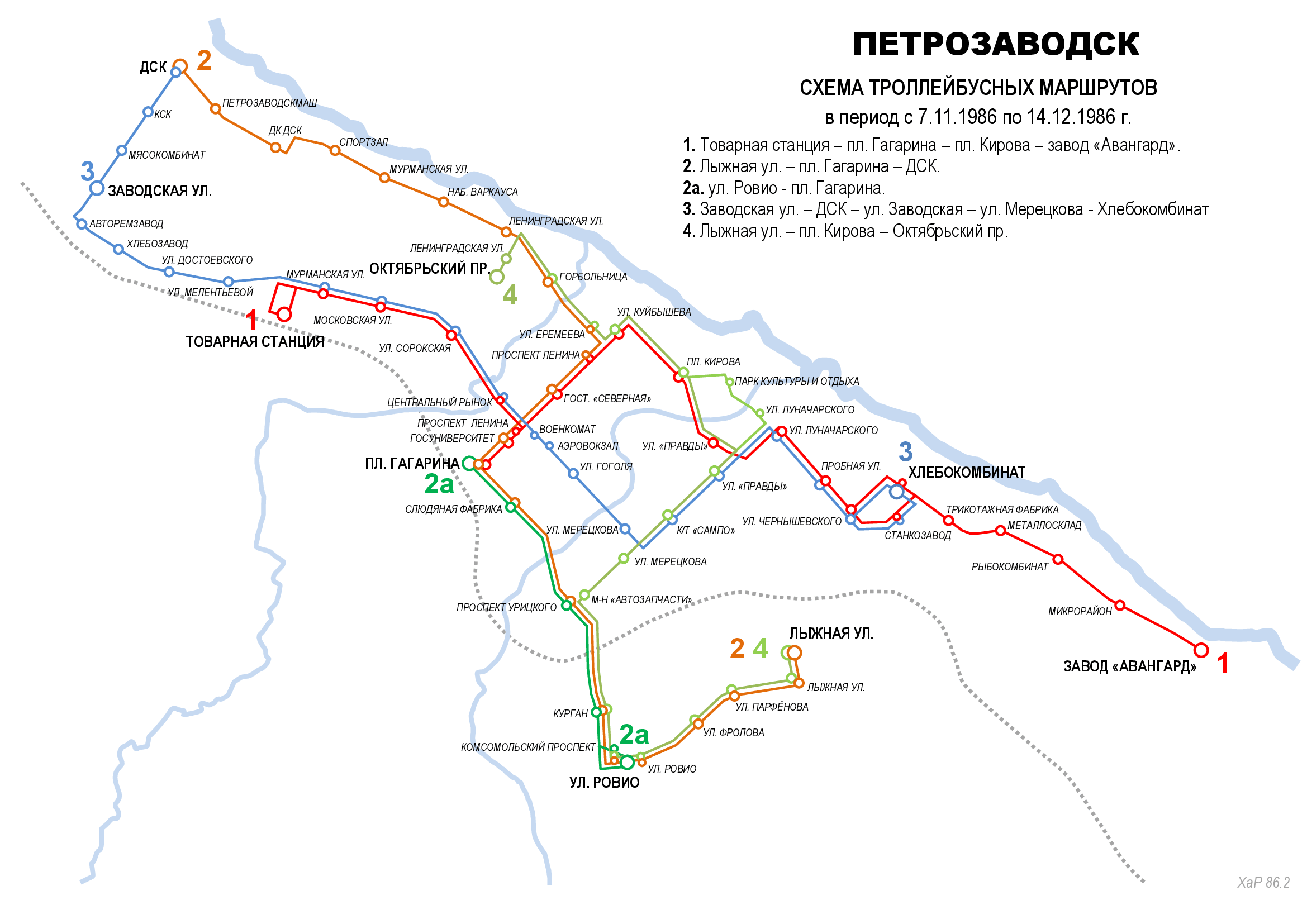 Petrozavodsk — Historical route diagrams