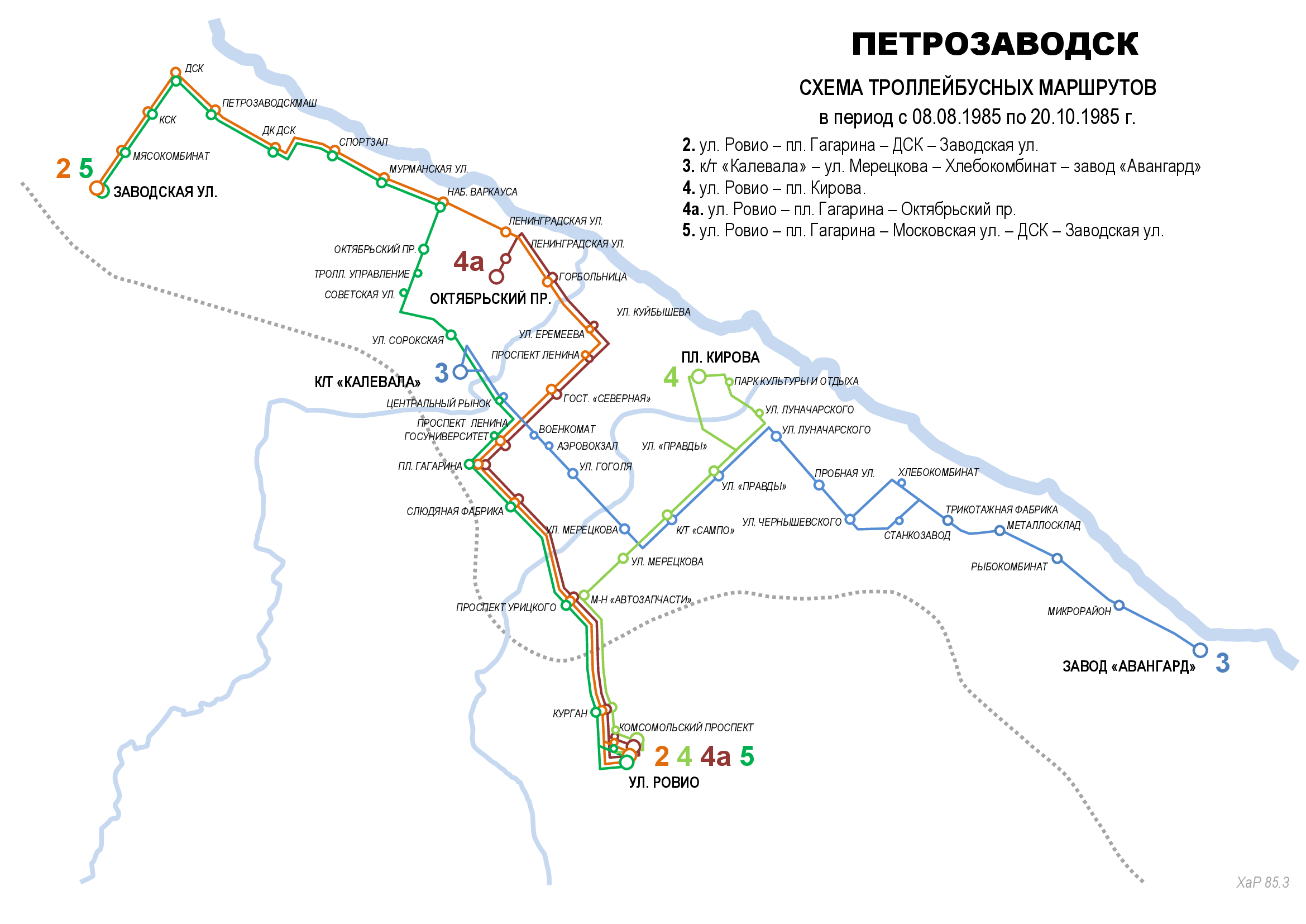 Petrozavodsk — Historical route diagrams