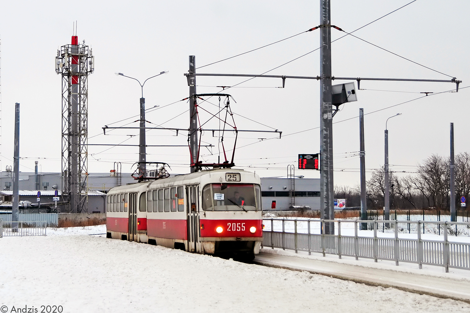 Самара, Tatra T3SU (двухдверная) № 2055