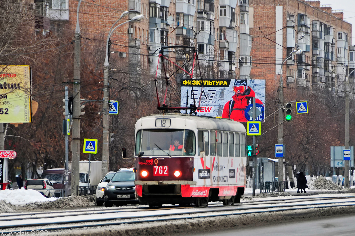 Самара, Tatra T3SU (двухдверная) № 762