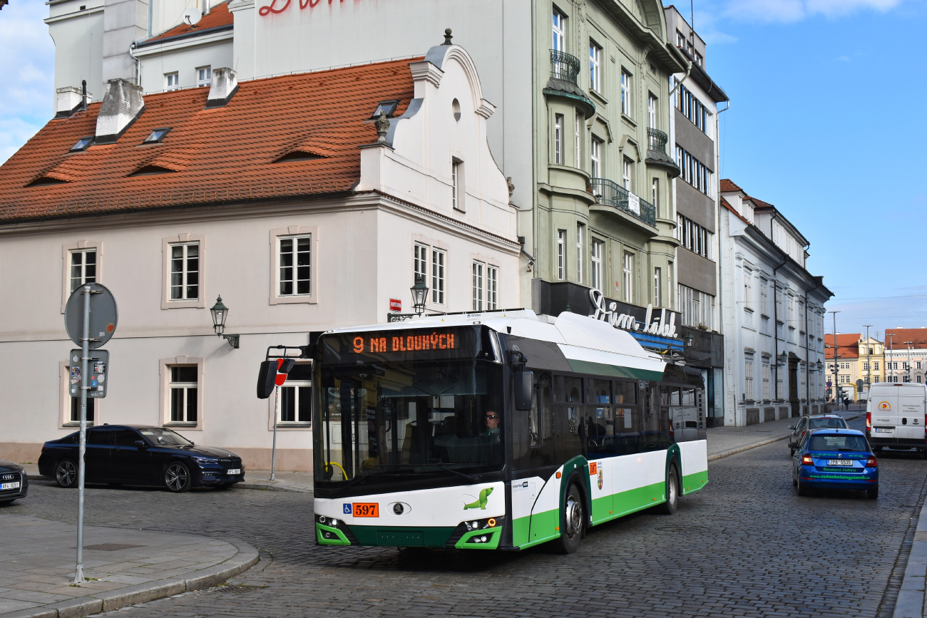 Пилзен, Škoda 26Tr Solaris IV № 597; Пилзен — Рекламная линия № 9 в Лохотине Пилзен, Škoda 26Tr Solaris IV № 597; Пилзен — Рекламная линия № 9 в Лохотине