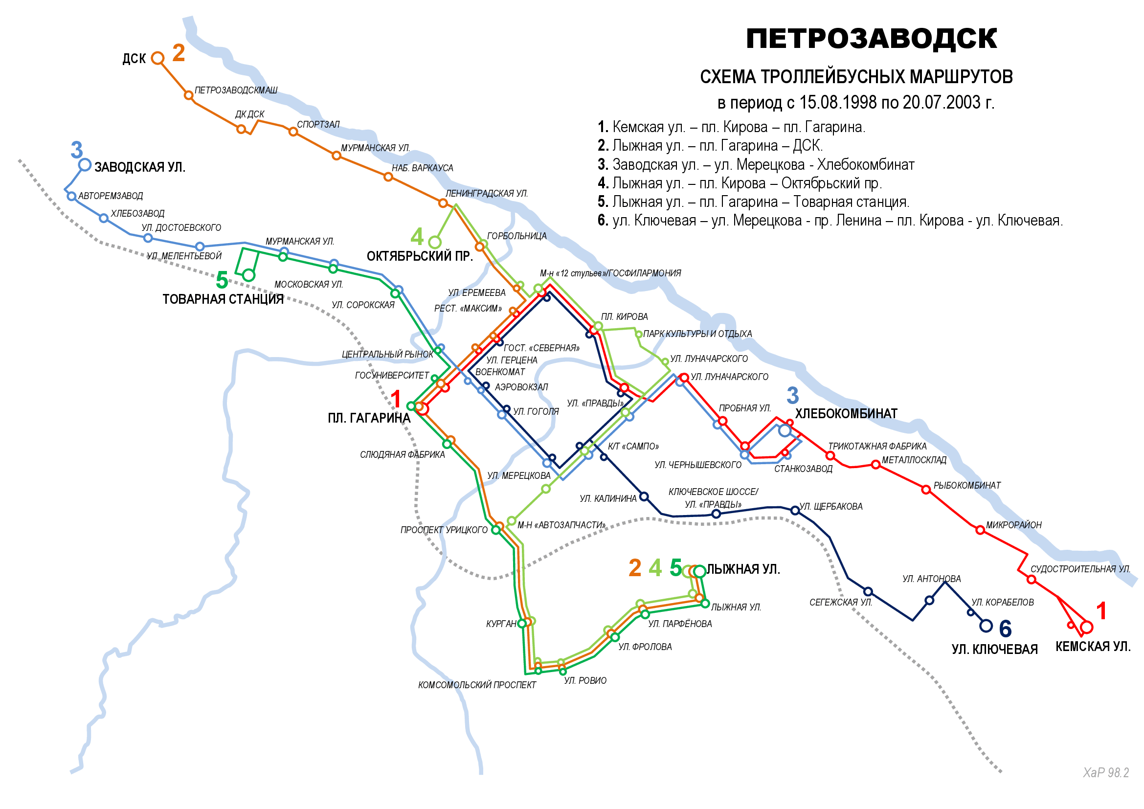 Petrozavodskas — Historical route diagrams