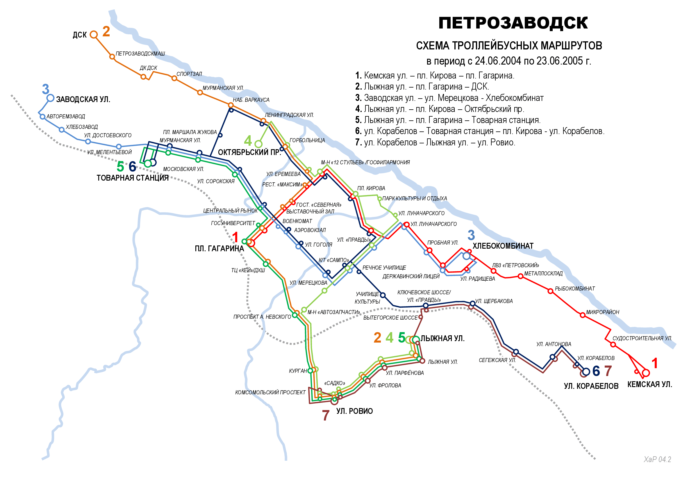 Петрозаводск — Исторические схемы маршрутов