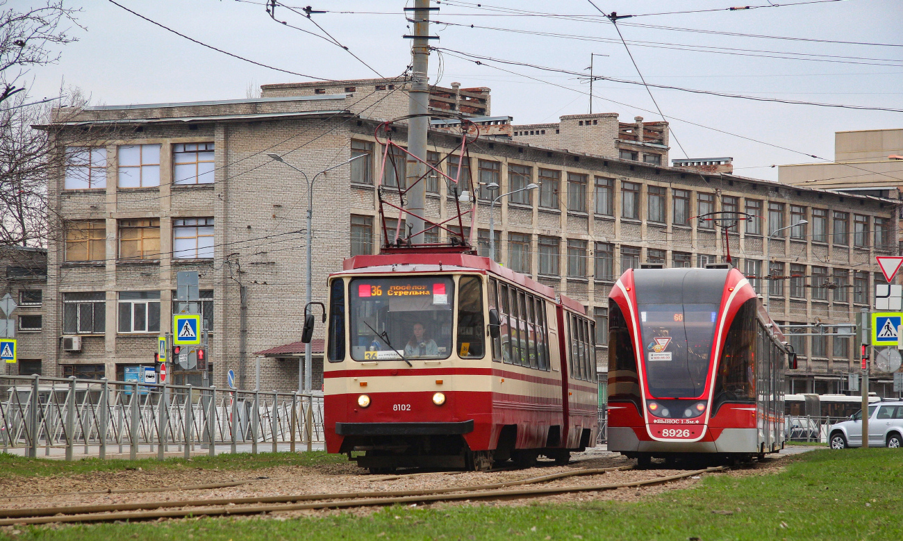 Санкт-Петербург, 71-147К (ЛВС-97К) № 8102; Санкт-Петербург, 71-931М «Витязь-М» № 8926