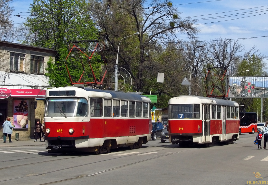 Харьков, T3-ВПСт № 465; Харьков, Tatra T3SUCS № 310