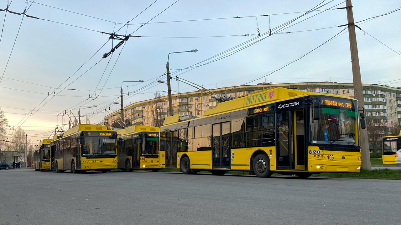 Полтава, Богдан Т70117 № 166; Полтава — Троллейбусные линии и кольца