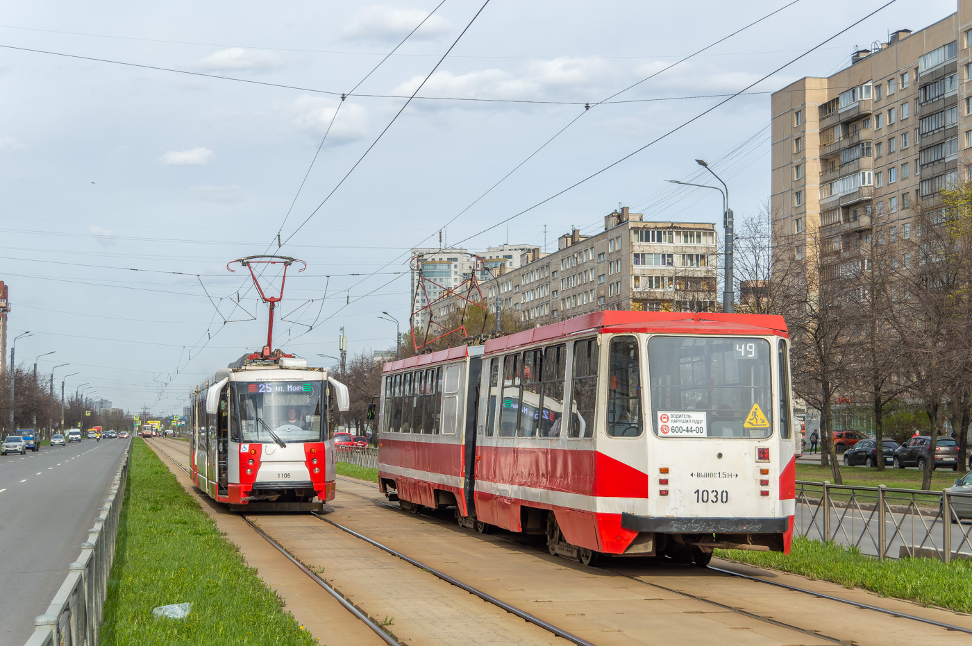 Санкт-Петербург, 71-152 (ЛВС-2005) № 1105; Санкт-Петербург, 71-147К (ЛВС-97К) № 1030
